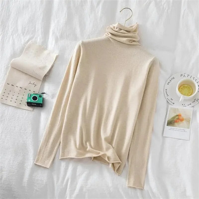 Γυναικείο πουλόβερ 2023 Νέο φθινοπωρινό χειμωνιάτικο πουλόβερ με ζιβάγκο Jumper Casual Basic πουλόβερ πλεκτά μπλουζάκια Λεπτό μασίφ μαλακό πλεκτό πουλόβερ