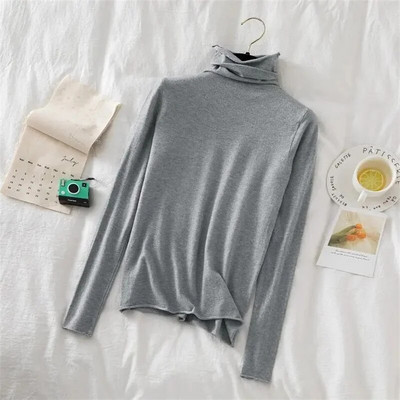 Γυναικείο πουλόβερ 2023 Νέο φθινοπωρινό χειμωνιάτικο πουλόβερ με ζιβάγκο Jumper Casual Basic πουλόβερ πλεκτά μπλουζάκια Λεπτό μασίφ μαλακό πλεκτό πουλόβερ