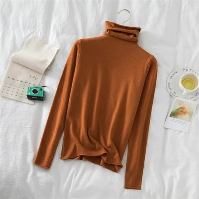 Γυναικείο πουλόβερ 2023 Νέο φθινοπωρινό χειμωνιάτικο πουλόβερ με ζιβάγκο Jumper Casual Basic πουλόβερ πλεκτά μπλουζάκια Λεπτό μασίφ μαλακό πλεκτό πουλόβερ