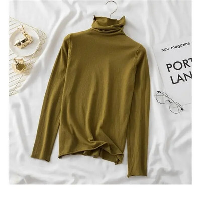 Γυναικείο πουλόβερ 2023 Νέο φθινοπωρινό χειμωνιάτικο πουλόβερ με ζιβάγκο Jumper Casual Basic πουλόβερ πλεκτά μπλουζάκια Λεπτό μασίφ μαλακό πλεκτό πουλόβερ