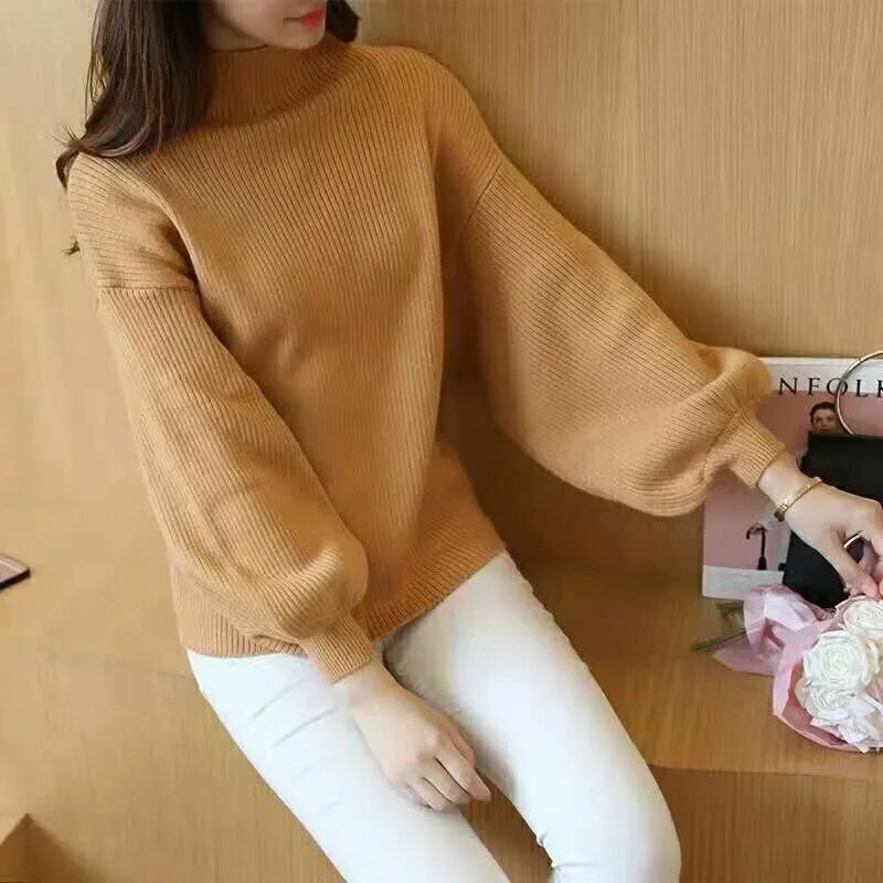 Ženski jesenski pulover s dolčevitom Pleteni mekani puloveri Džemperi od kašmira Osnovni mekani džemperi za žene 2023. Jesen Zima