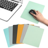 PU ādas datora peles paliktnis 21x25 cm divpusēja ūdensnecaurlaidīga virsma datora pelei maza izmēra galda paklājiņš Biroja piederumi