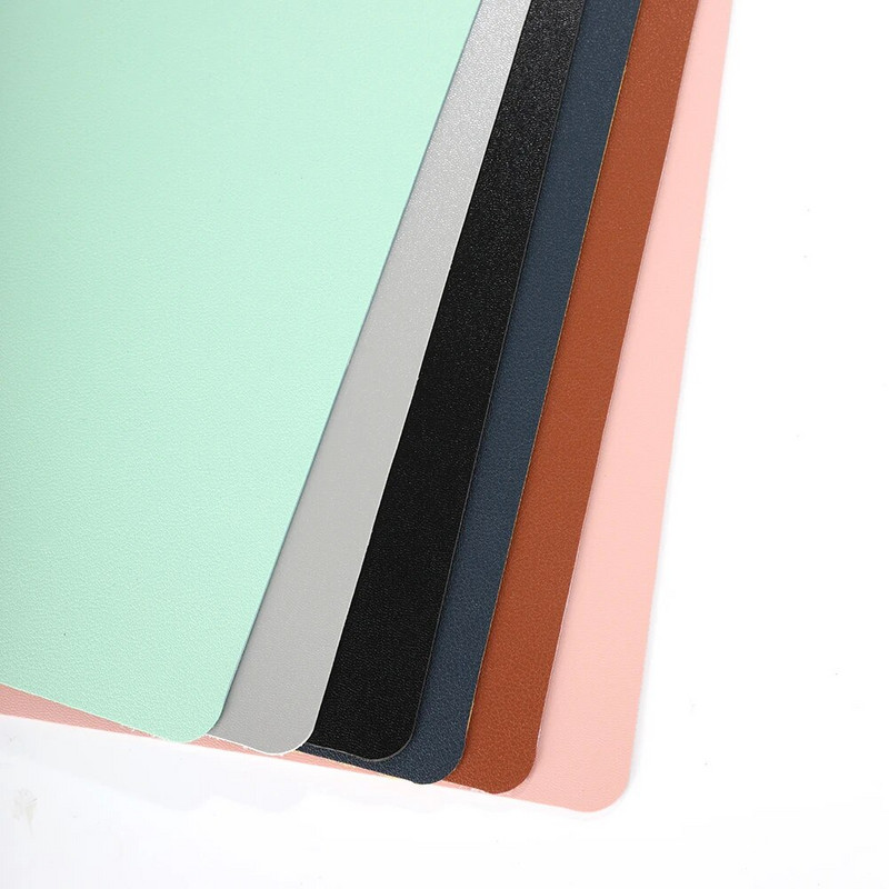 PU ādas datora peles paliktnis 21x25 cm divpusēja ūdensnecaurlaidīga virsma datora pelei maza izmēra galda paklājiņš Biroja piederumi