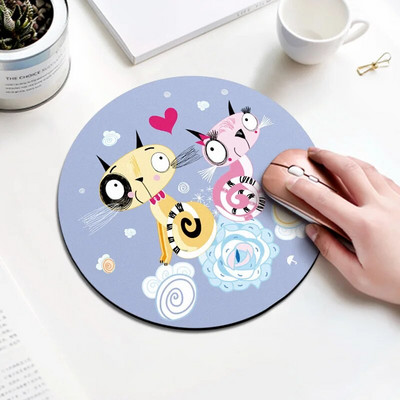 200 mm Kawaii apaļais peles paliktnis rakstāmgalda paliktnis klēpjdatora peles paklājiņš biroja datoram datora tastatūras neslīdošs gumijas rakstāmgalda paklājiņš коврик для мыши