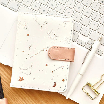 Agenda Planner Notebook Constellation Cover Undated Starry Sky A6 Soft PU Leather Diary Full Year Undated Daily/Monthly