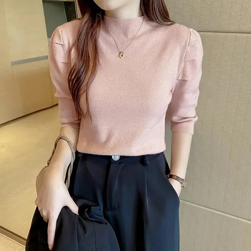 Sieviešu džemperis ar īsām piedurknēm bruņurupuča svītra Trikotāža Slim Fit krekls Korejiešu modes džemperi Plānas trikotāžas topi 2023. gada apakšmala