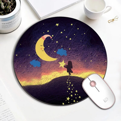 Kawaii apaļais peles paliktnis rakstāmgalda paliktnis klēpjdatora peles paklājiņš biroja mājas datoram datora tastatūra Cute peles paliktnis, neslīdošs gumijas galda paklājiņš