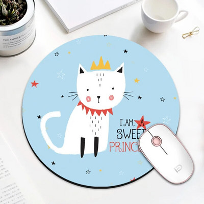 Kawaii apaļais peles paliktnis rakstāmgalda paliktnis klēpjdatora peles paklājiņš biroja mājas datoram datora tastatūra Cute peles paliktnis, neslīdošs gumijas galda paklājiņš