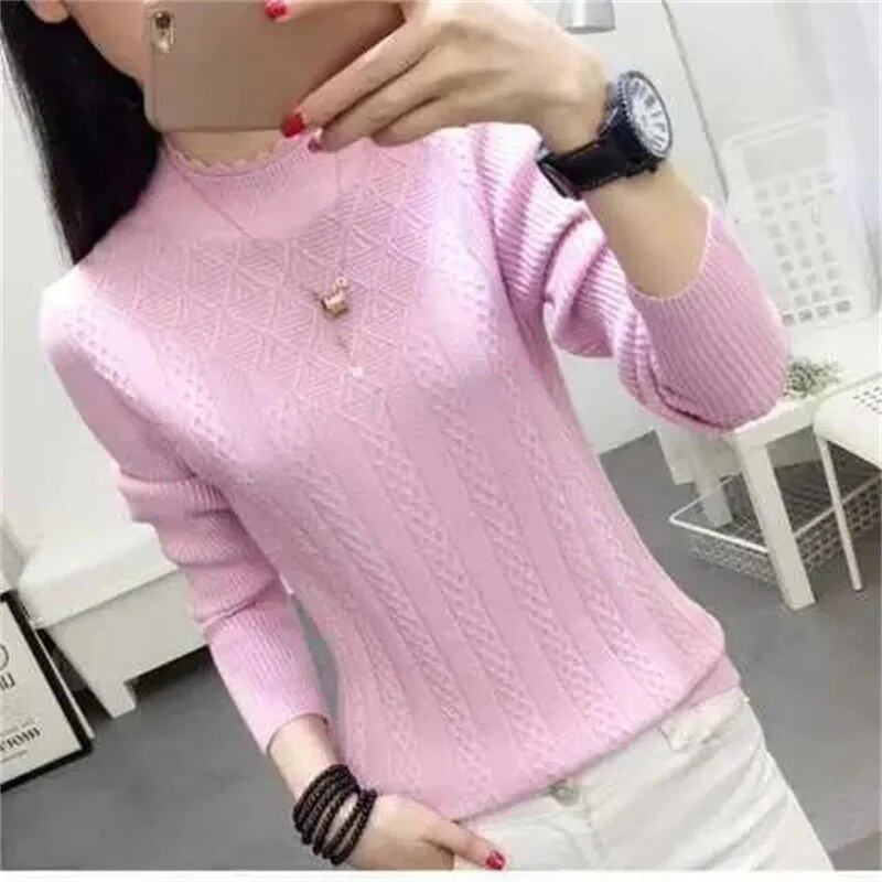 Uus kilpkonnakaelusega kampsun, naine, kootud pluusid, mood naiste kampsunid, talv 2023 termotriibulised pikkade varrukatega sügissoojad topid