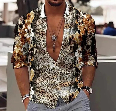 2023. gada smieklīgi Ziemassvētku tēmas 3D drukas vīriešu krekli Ikdienišķs ielu apģērbs ar garām piedurknēm, topi Unisex brīvdienu ballītei, elegants havajiešu krekls