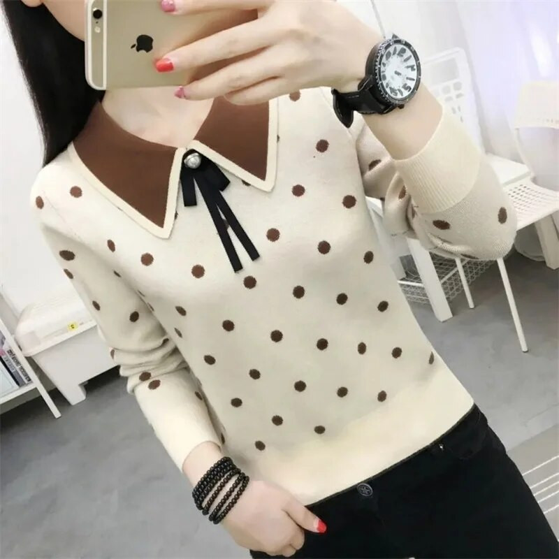 2023. gada jauni sieviešu rudens džemperi sieviešu rudens džemperi, mīksts adīšanas džemperis ar garām piedurknēm ikdienas trikotāžas džemperi apakškrekls
