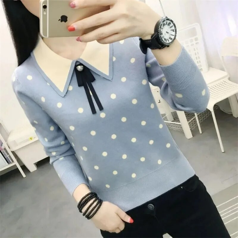 2023. gada jauni sieviešu rudens džemperi sieviešu rudens džemperi, mīksts adīšanas džemperis ar garām piedurknēm ikdienas trikotāžas džemperi apakškrekls