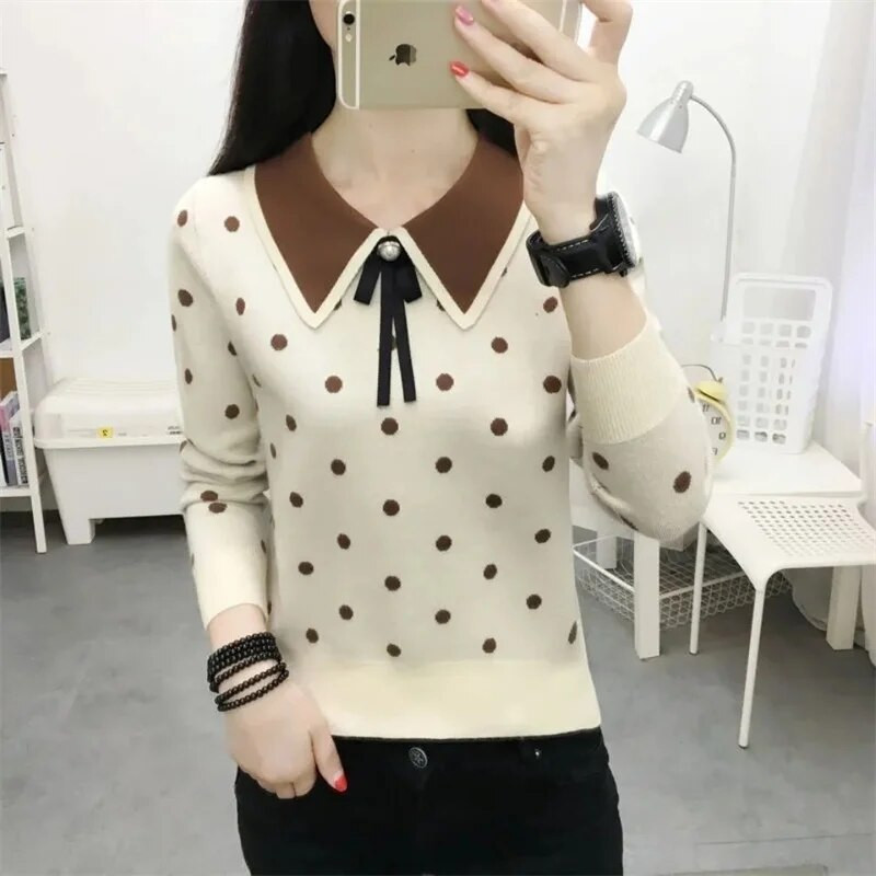 2023. gada jauni sieviešu rudens džemperi sieviešu rudens džemperi, mīksts adīšanas džemperis ar garām piedurknēm ikdienas trikotāžas džemperi apakškrekls