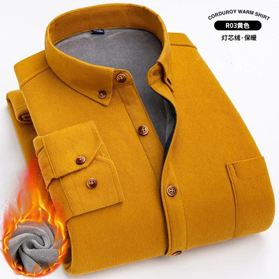 2024. muška topla karirana flis velika veličina, klasičan stil, debela baršunasta ležerna košulja standardnog kroja, odjeća marke Plus L-6XL