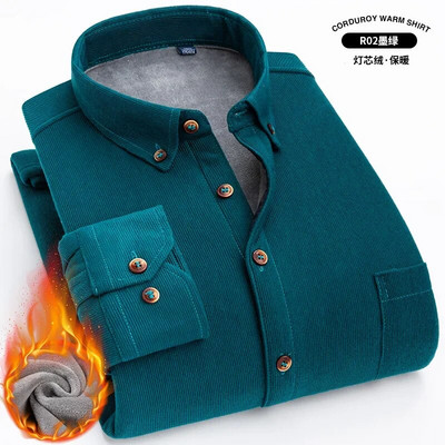 2024. muška topla karirana flis velika veličina, klasičan stil, debela baršunasta ležerna košulja standardnog kroja, odjeća marke Plus L-6XL