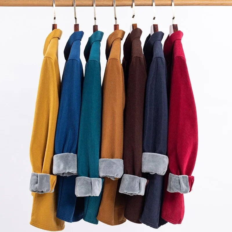 2024. muška topla karirana flis velika veličina, klasičan stil, debela baršunasta ležerna košulja standardnog kroja, odjeća marke Plus L-6XL