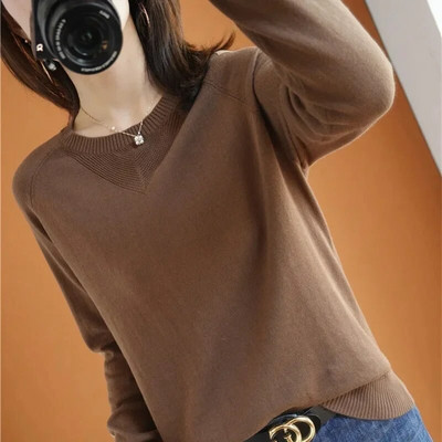 2023. gada jauns rudens ziemas sieviešu džemperis, silts ikdienas džemperis ar izgriezumu, liela izmēra sieviešu džemperi, trikotāžas džemperi.