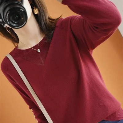 2023. gada jauns rudens ziemas sieviešu džemperis, silts ikdienas džemperis ar izgriezumu, liela izmēra sieviešu džemperi, trikotāžas džemperi.