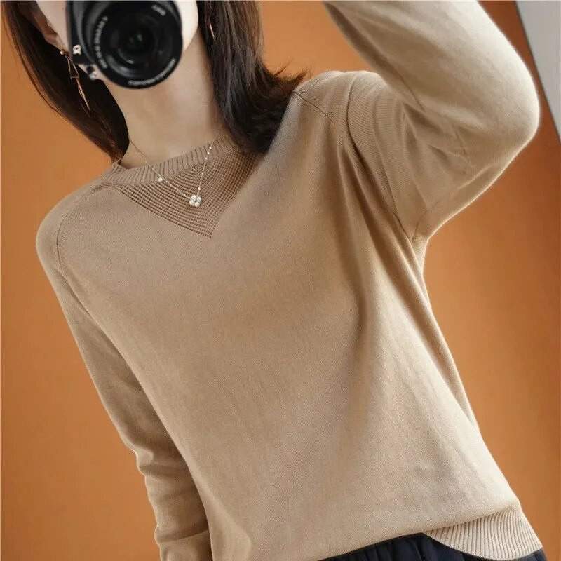 2023. gada jauns rudens ziemas sieviešu džemperis, silts ikdienas džemperis ar izgriezumu, liela izmēra sieviešu džemperi, trikotāžas džemperi.