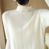 Sieviešu džemperi ar apkakli Ikdienišķi Mīksti Kašmira Puloveri Elastīgi Džemperi Adījums Slim Basic Džemperis ar garām piedurknēm apakškrekli