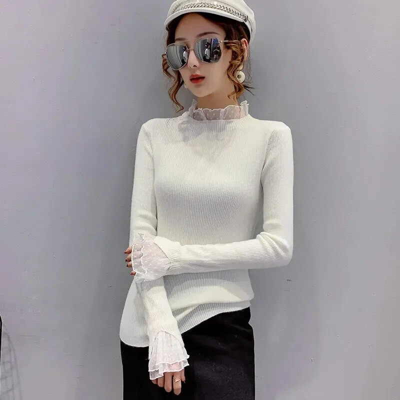 2023 Νέο γυναικείο πουλόβερ με ζιβάγκο κασμίρ Γυναικείο πουλόβερ χειμωνιάτικο πλεκτό Γυναικείο μακρυμάνικο πουλόβερ με χοντρό φαρδύ πουλόβερ