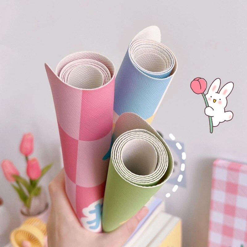 Kawaii aranyos rajzfilm nyúl medve asztali szőnyegpadok asztali egérpad Számítógép billentyűzet pad Íróasztal nagy szőnyeg diák írószerek