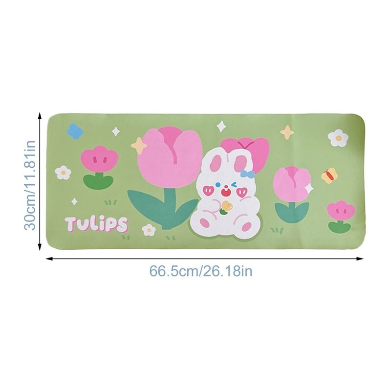 Kawaii aranyos rajzfilm nyúl medve asztali szőnyegpadok asztali egérpad Számítógép billentyűzet pad Íróasztal nagy szőnyeg diák írószerek