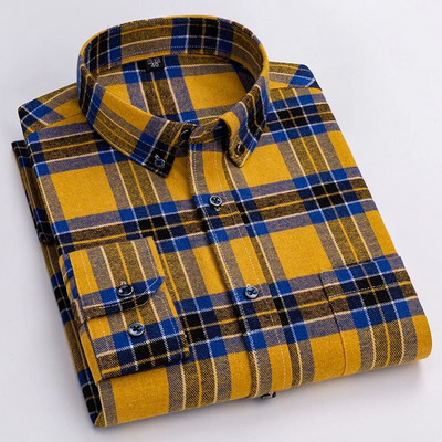 Νέα καρό φανέλα casual πουκάμισα για άνδρες Φθινοπωρινό χειμερινό μακρυμάνικο κανονική εφαρμογή Κλασικό καρό επαγγελματικό πουκάμισο ανδρικά ρούχα