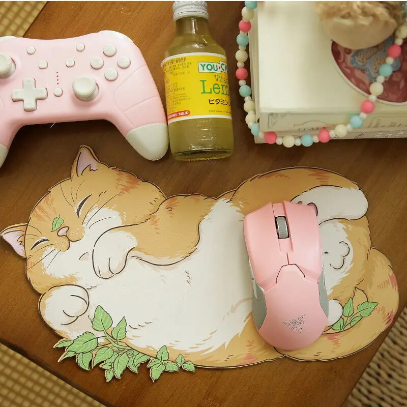 Kawaii Cat Mouse Pad Girl Cute Literary Cartoon Σετ Gamer Office Πατάκια γραφείου υπολογιστή Παχύ αντιολισθητικό αδιάβροχο χαλάκι πληκτρολογίου