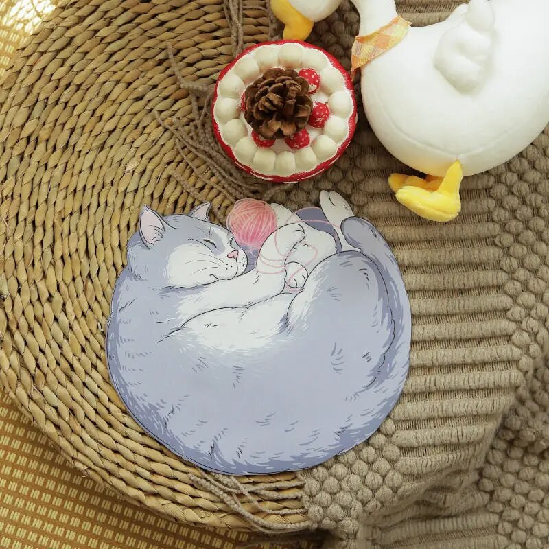 Kawaii Cat Mouse Pad Girl Cute Literary Cartoon Σετ Gamer Office Πατάκια γραφείου υπολογιστή Παχύ αντιολισθητικό αδιάβροχο χαλάκι πληκτρολογίου