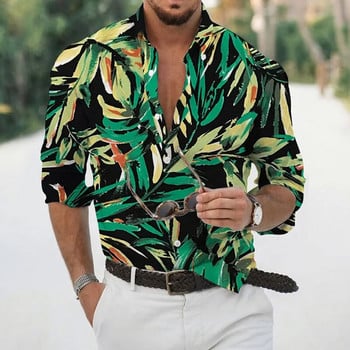 Καλοκαιρινά λουλουδάκια της Χαβάης για άντρες 3d Beach Holiday μακρυμάνικο υπερμεγέθη 5xl μπλουζάκια μπλουζάκια για ανδρικό Tropical Luxury Camisa