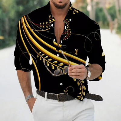 Καλοκαιρινά λουλουδάκια της Χαβάης για άντρες 3d Beach Holiday μακρυμάνικο υπερμεγέθη 5xl μπλουζάκια μπλουζάκια για ανδρικό Tropical Luxury Camisa