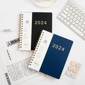 2024. gads 12 mēnešu A5 piezīmjdatoru plānotājs 365 dienas gadā, ikdienas nedēļas darba kārtības grāmata, pilna angļu valodas Kawaii skolas kancelejas preces