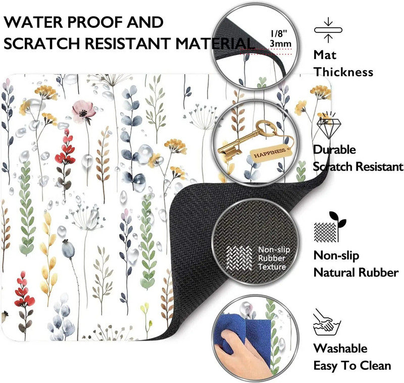 Augu ziedu puķu peles paliktņi akvareļu augstākās kvalitātes tekstūras peles paliktņi dizaina peles paliktņi, neslīdoši gumijas pamatnes datora peles paliktņi