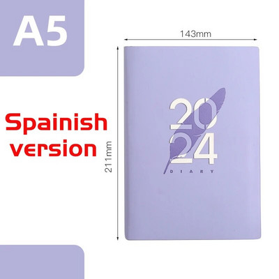 2024. gada piezīmju grāmatiņa Kawaii Notepad Ikdienas iknedēļas ikmēneša plānotāja žurnāls 2024. gada dienas kārtība spāņu valodā Grafiks Darba kārtības organizatora efektivitāte