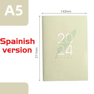 2024. gada piezīmju grāmatiņa Kawaii Notepad Ikdienas iknedēļas ikmēneša plānotāja žurnāls 2024. gada dienas kārtība spāņu valodā Grafiks Darba kārtības organizatora efektivitāte