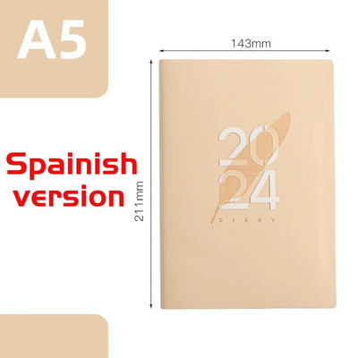 2024. gada piezīmju grāmatiņa Kawaii Notepad Ikdienas iknedēļas ikmēneša plānotāja žurnāls 2024. gada dienas kārtība spāņu valodā Grafiks Darba kārtības organizatora efektivitāte