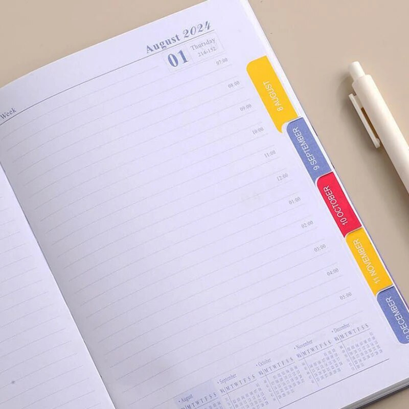 2024. gada piezīmju grāmatiņa Kawaii Notepad Ikdienas iknedēļas ikmēneša plānotāja žurnāls 2024. gada dienas kārtība spāņu valodā Grafiks Darba kārtības organizatora efektivitāte
