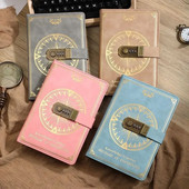 A5 200 lapu piezīmju grāmatiņa Retro paroļu grāmata ar slēdzenes dienasgrāmatas iesiešanu, sabiezināta radošā rokasgrāmata studentu 2023. gada piezīmju grāmatiņas kancelejas preces