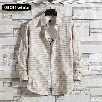 Vīriešu apģērbs 2023 Mode Pavasaris Vasara Rudens Ikdienas rūtains krekls ar garām piedurknēm Retro jauniešu ikdienišķs Universāls vīriešu krekla mētelis