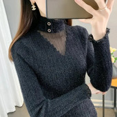 Naiste Oversize kampsun Turtleneck Roheline Vintage Pullover Kampsun Naiste Talvine Paks Soe Kootud Sviiter Pehme põhjaga särgid