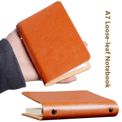 Α7 Mini Pocket Loose-Leaf Notebook Δερμάτινο κάλυμμα Φορητό επαγγελματικό σημειωματάριο Κενή σελίδα Diary Memos Planner Notepad Notepad