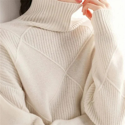 2023 Φθινόπωρο Χειμώνας Απαλό Γυναικείο πουλόβερ Πουλόβερ Ελαστικό μακρυμάνικο πλεκτό φθινοπωρινό Ζεστό χοντρό ζιβάγκο Femme Pull