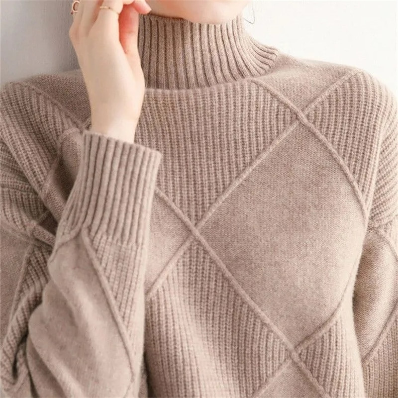 2023 Φθινόπωρο Χειμώνας Απαλό Γυναικείο πουλόβερ Πουλόβερ Ελαστικό μακρυμάνικο πλεκτό φθινοπωρινό Ζεστό χοντρό ζιβάγκο Femme Pull