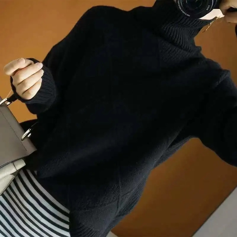 2023 Φθινόπωρο Χειμώνας Απαλό Γυναικείο πουλόβερ Πουλόβερ Ελαστικό μακρυμάνικο πλεκτό φθινοπωρινό Ζεστό χοντρό ζιβάγκο Femme Pull