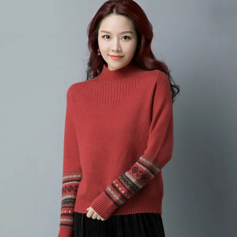 2023-as új koreai pulóver, őszi, téli női karcsú garbós pulóver, kötött pulóver, pulóver, egyszerű női pulóver