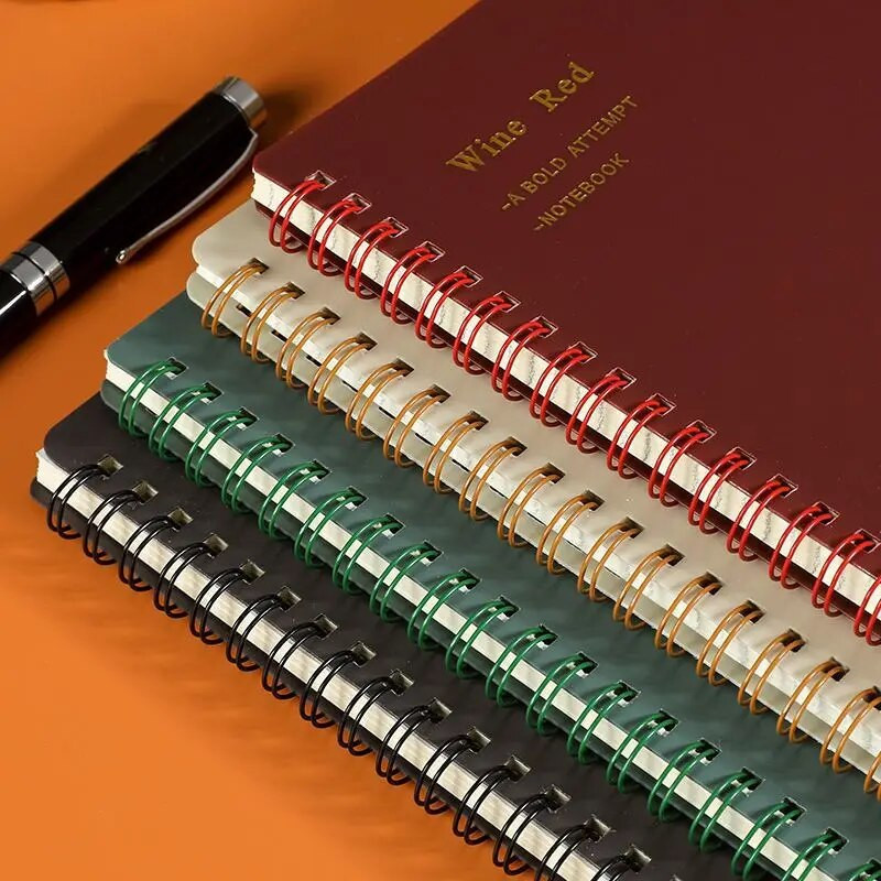 A5 Vintage spirālveida piezīmju grāmatiņa, 80 lapas/160 lappuses Memo Journal Dienasgrāmata Piezīmju grāmatiņas Spirālveida dizains studentiem Biroja bizness
