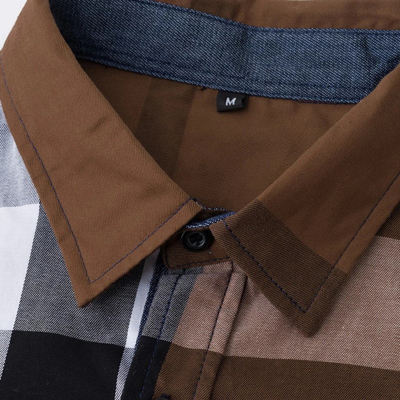 2023. gada jauns modes vīriešu krekli ar pogām garām piedurknēm 100% kokvilnas izlases veida rūtains vīriešu ikdienas biznesa sociālais krekls vīriešiem, topi