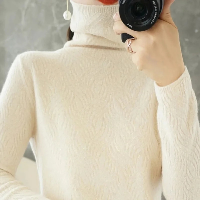 2023. gada rudens trikotāžas sieviešu džemperi ar rievotiem džemperiem Rudens ziemas pamata sieviešu džemperi, kas ir piemēroti mīkstiem siltiem topi