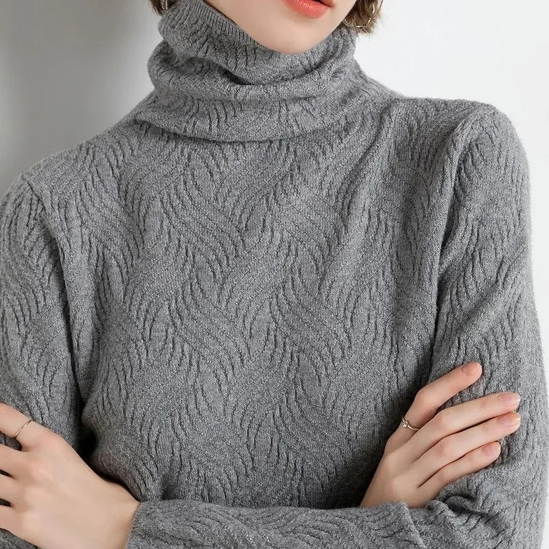 2023. gada rudens trikotāžas sieviešu džemperi ar rievotiem džemperiem Rudens ziemas pamata sieviešu džemperi, kas ir piemēroti mīkstiem siltiem topi